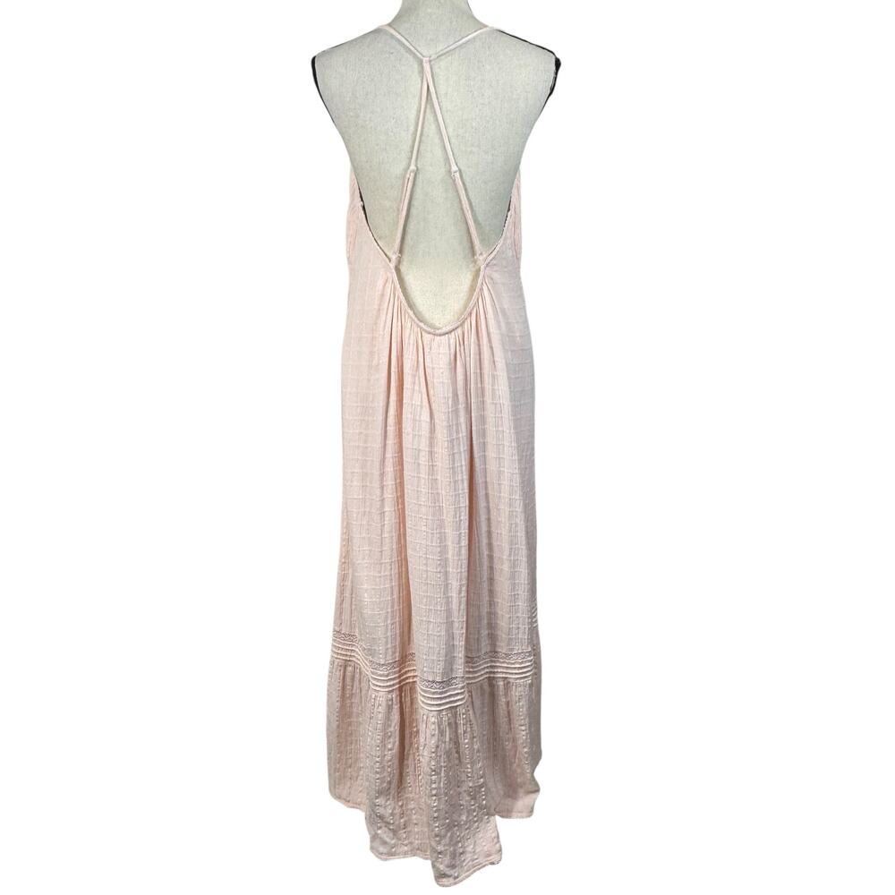 Aerie X-Large Maxi Dress V-Neck Lined Adjustable Spaghetti Straps Textured Pink - Picture 6 of 11